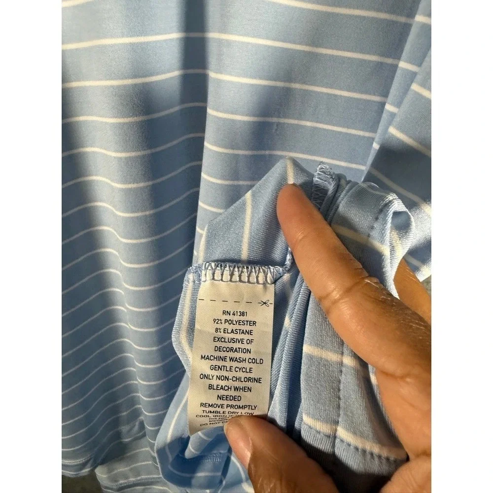 Polo‎ Ralph Lauren Performance Mens XXL Blue White Striped Golf Polo Shirt NWT